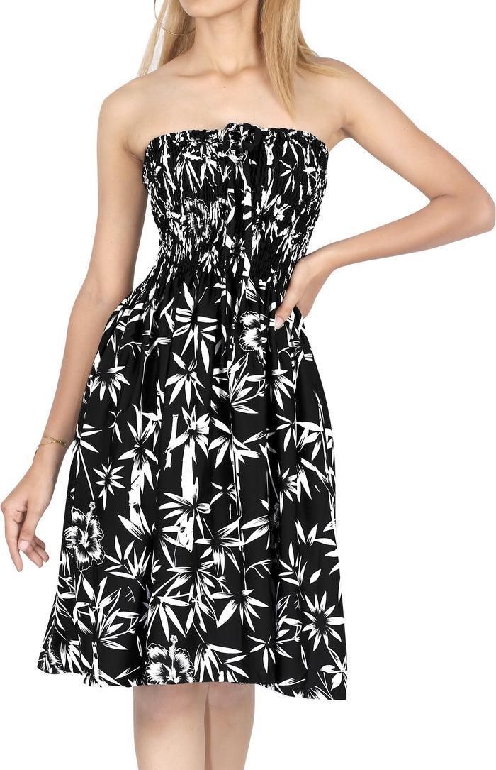 La Leela LA LEELA Beachy Flower Print Tube For Women Beachwear Hawaiian Female Tube Dress Skirt Swimsuit Coverup