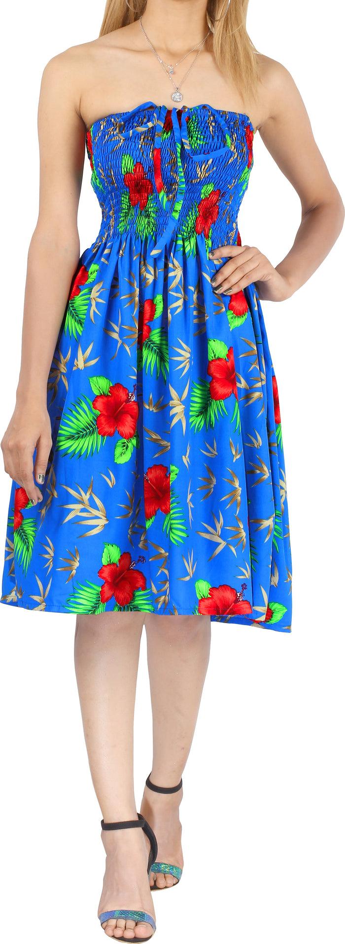 La Leela LA LEELA Beachy Flower Print Tube For Women Beachwear Hawaiian Female Tube Dress Skirt Swimsuit Coverup