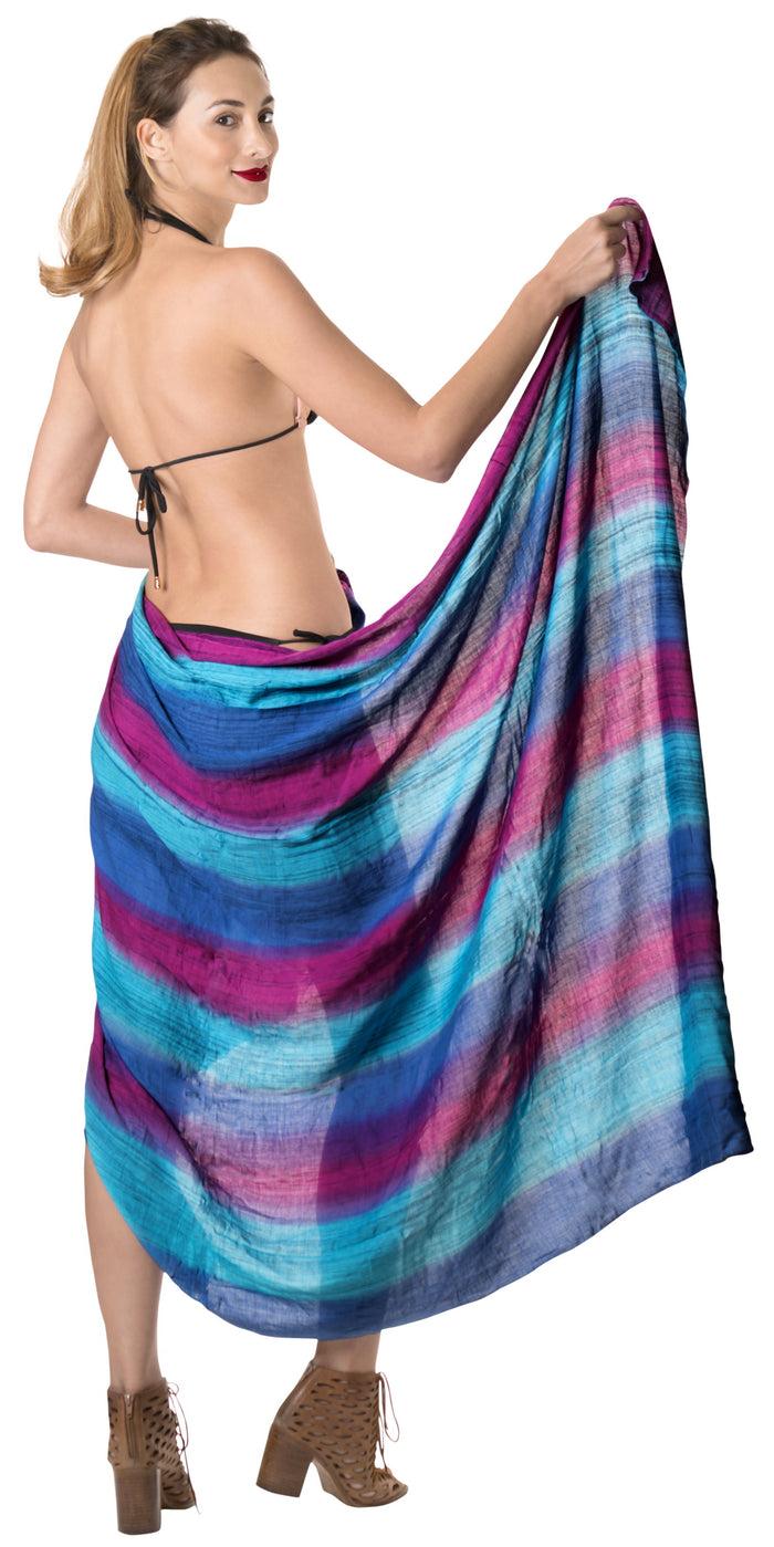 la leela LA LEELA Bikini Suit Cover Up Sarong Bikini Cover up Tie Dye 78"X43" Purple_4484