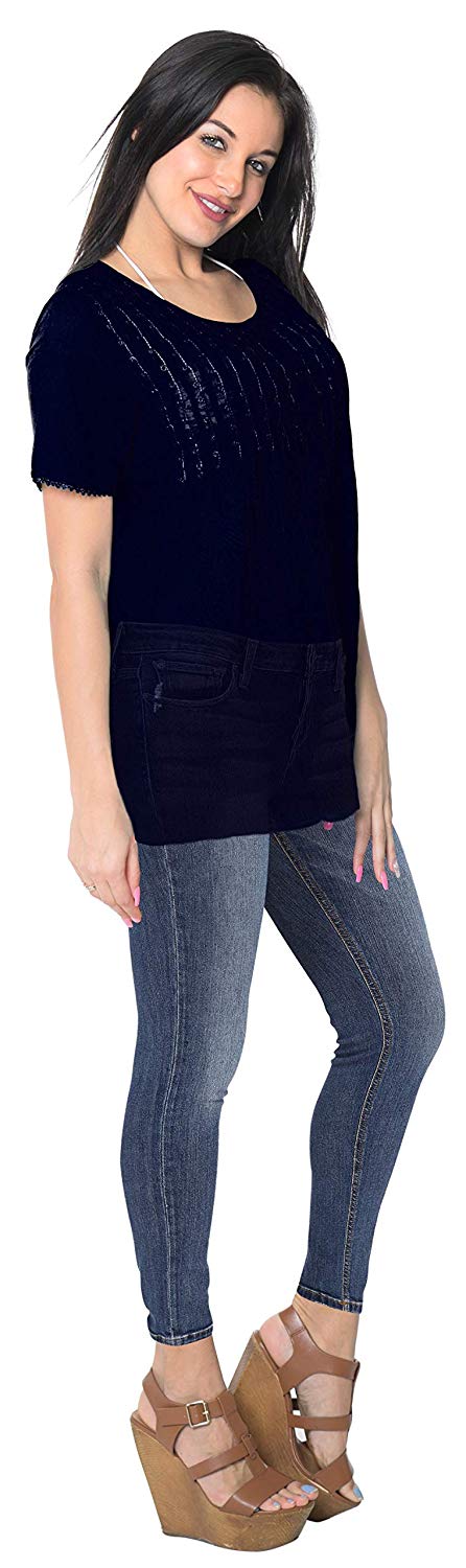 La Leela LA LEELA Bikini Swim Beach Swimsuit Cover Up Women Kimono Dresses Embroidery