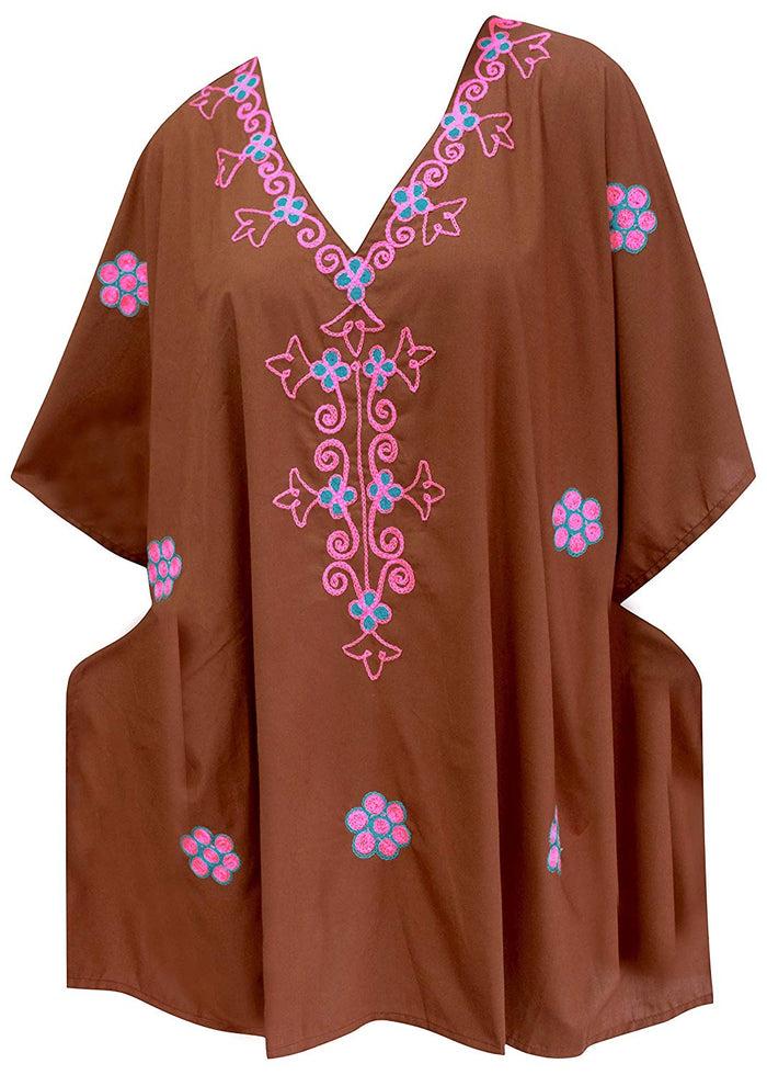 La Leela LA LEELA Bikini Swim Beach Wear Swimsuit Cover-ups Women Kimono Dresses Printed