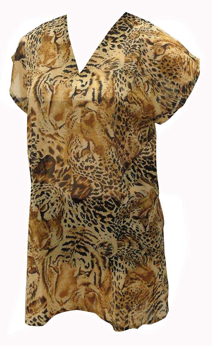 la leela LA LEELA Bikini Swim Beach wear Swimsuit Cover-ups Women Kimono Dresses Printed