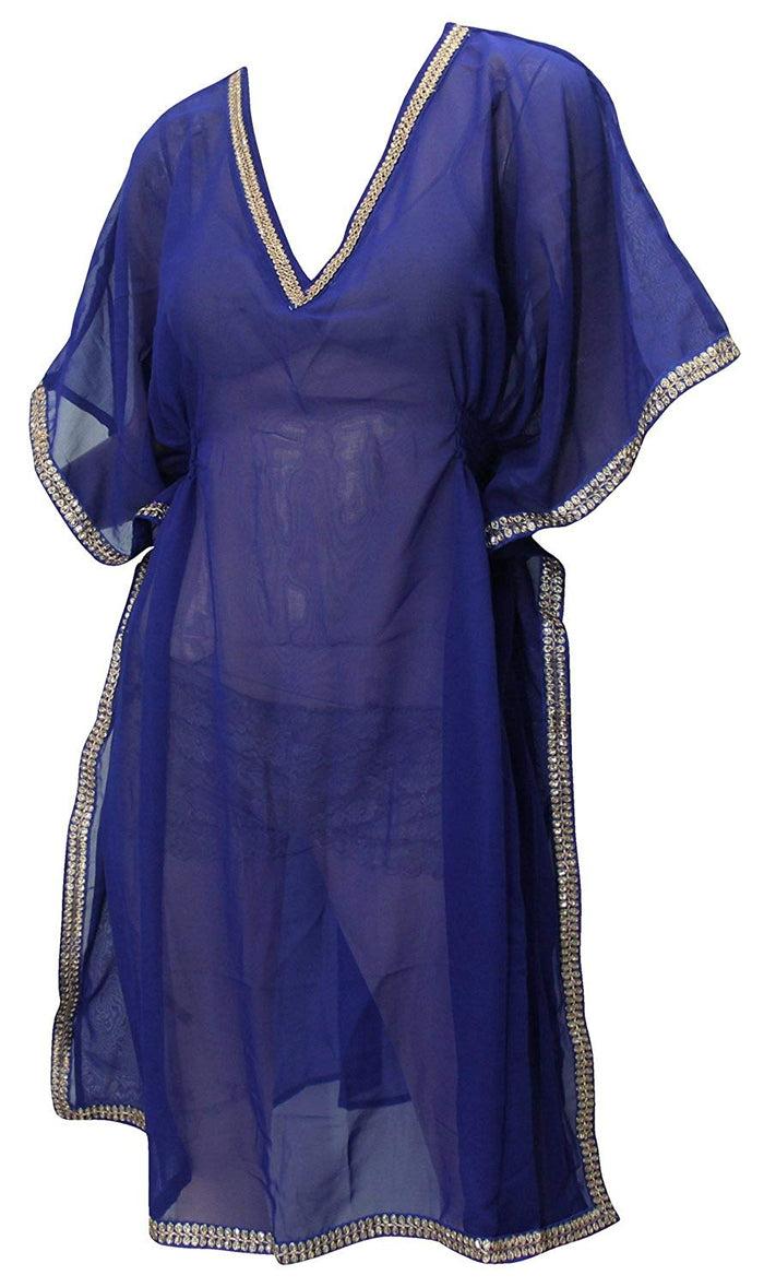 La Leela LA LEELA Bikini Swim Beach Wear Swimsuit Cover Ups Womens Caftan Dress Solid