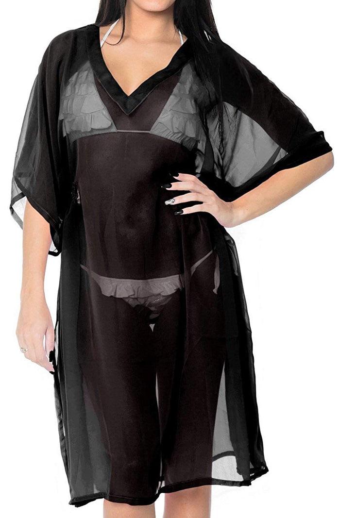 la leela LA LEELA Bikini Swim Beach wear Swimsuit Cover ups Womens Caftan Dress Solid