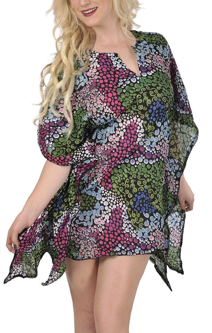 la leela LA LEELA Bikini Swim Beach wear Swimsuits Cover ups Women Kimono Dress Printed