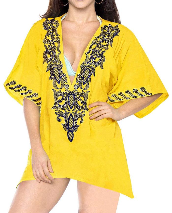 la leela LA LEELA Bikini Swim wear Swimsuit Beach Cover-ups Women Summer Dress Embroidery