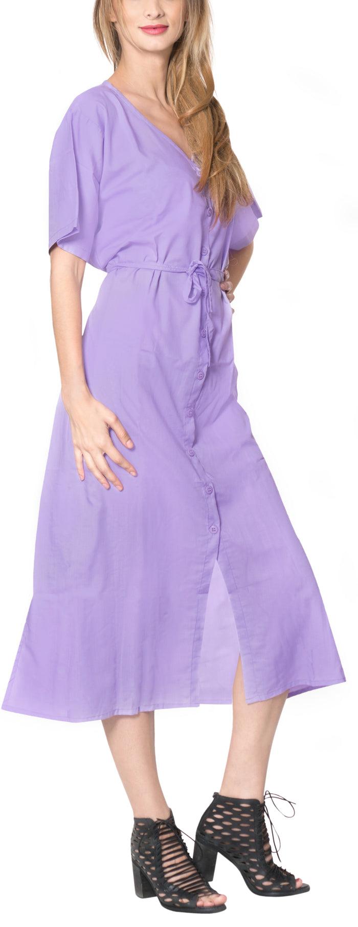 la leela LA LEELA Bikini Swimwear Swimsuit Beach Cardigan Cover-ups Women Dresses Solid Violet_B244 la leela LA LEELA Bikini Swimwear Swimsuit Beach Cardigan Cover-ups Women Dresses Solid Violet_B244