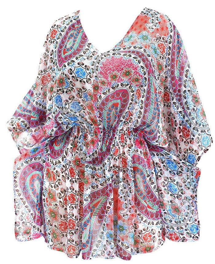 La Leela LA LEELA Bikini Swimwear Swimsuit Beach Cover Ups Women Dress Satin Stripe