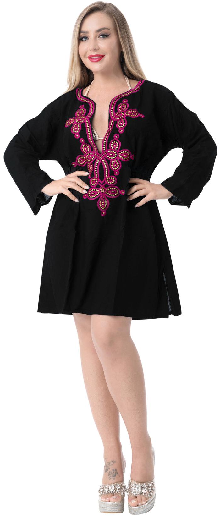 la leela LA LEELA Bikni Swimwear Cover up Embroidered beachwear sundress Long maxi plus size Beach Dress Red