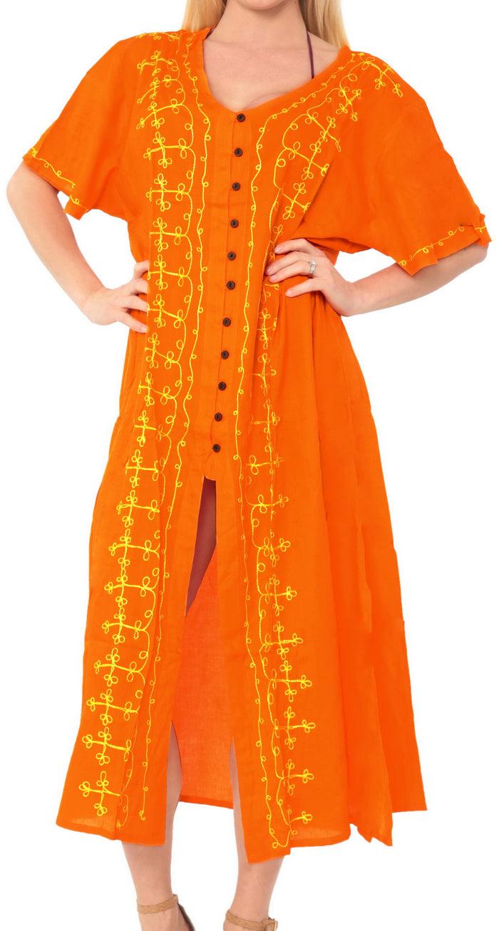 la leela LA LEELA Casual DRESS Beach Cover up Rayon Tie Dye Cruise Caftan Long Women One Size Orange_K807 la leela LA LEELA Casual DRESS Beach Cover up Rayon Tie Dye Cruise Caftan Long Women One Size Orange_K807