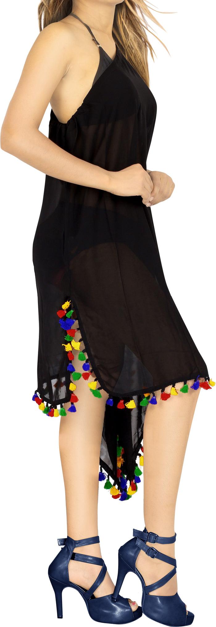 La Leela La Leela Chiffon Open Sides Swimwear Beachwear Bikini Swimsuit Sheer Cover Up Pi