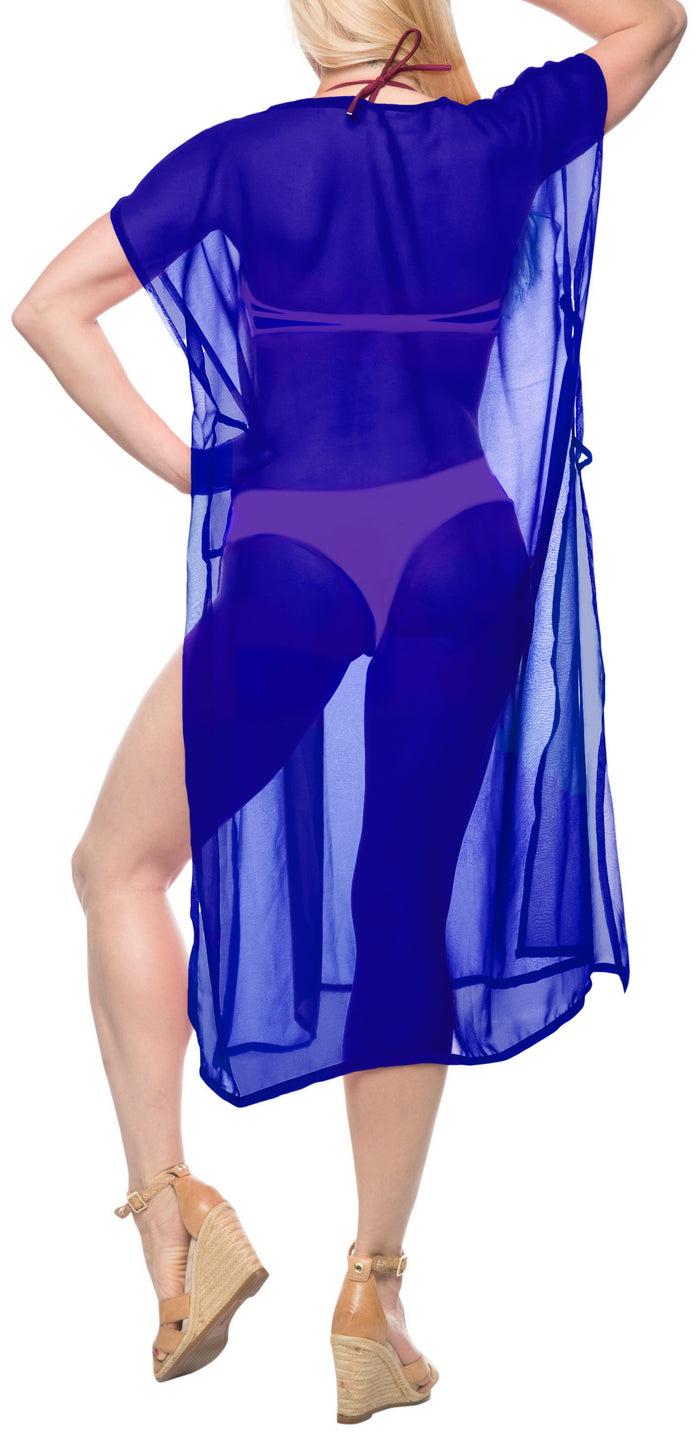 La Leela La Leela Chiffon Open Sides Swimwear Beachwear Bikini Swimsuit Sheer Cover Up Bl
