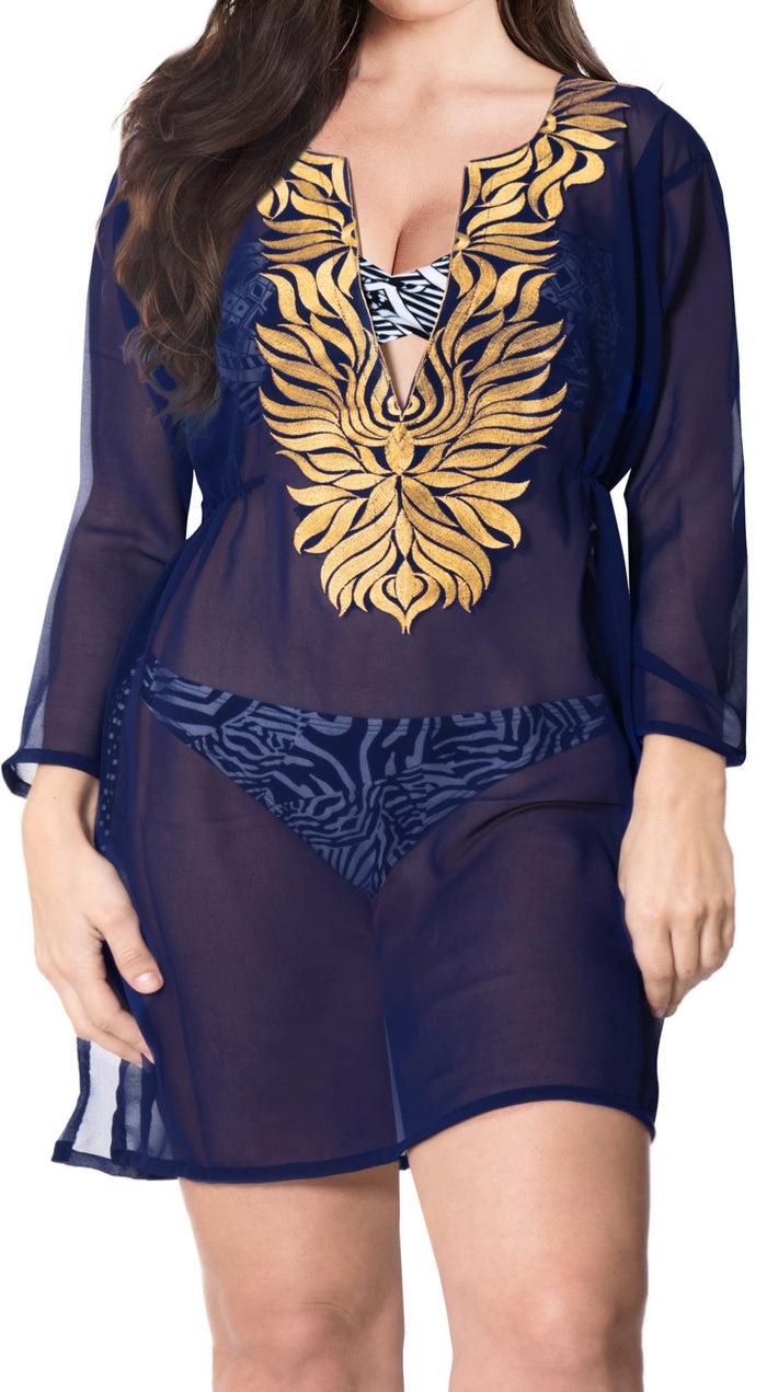 La Leela La Leela Chiffon Open Sides Swimwear Beachwear Bikini Swimsuit Sheer Cover Up Bl