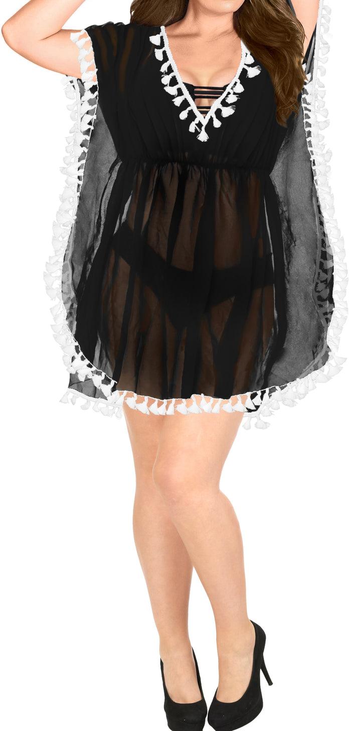 La Leela La Leela Chiffon Open Sides Swimwear Beachwear Bikini Swimsuit Sheer Cover Up Pi