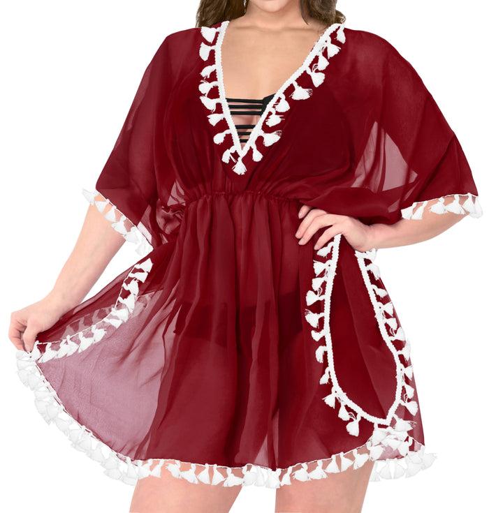 La Leela La Leela Chiffon Open Sides Swimwear Beachwear Bikini Swimsuit Sheer Cover Up Pi