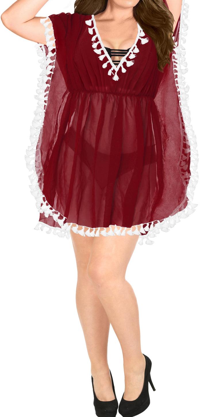 La Leela La Leela Chiffon Open Sides Swimwear Beachwear Bikini Swimsuit Sheer Cover Up Pi