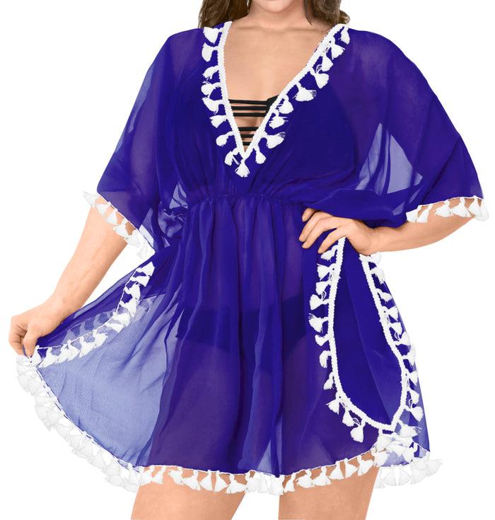 La Leela La Leela Chiffon Open Sides Swimwear Beachwear Bikini Swimsuit Sheer Cover Up Bl