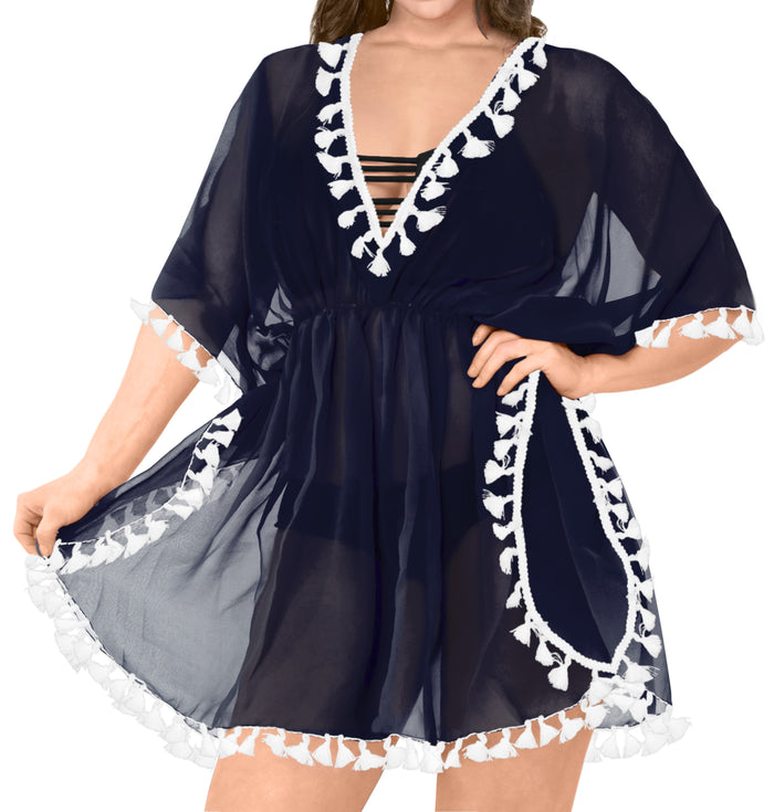 La Leela La Leela Chiffon Open Sides Swimwear Beachwear Bikini Swimsuit Sheer Cover Up Pi