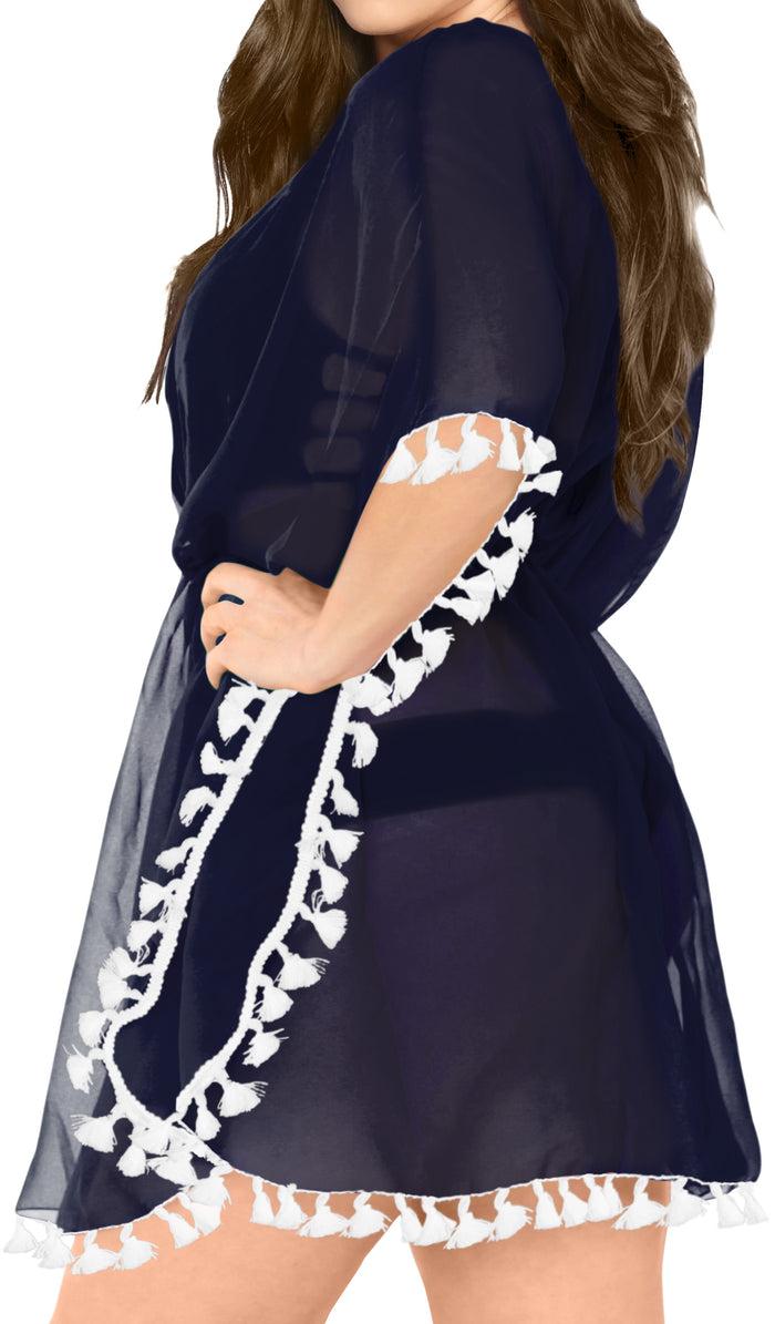 La Leela La Leela Chiffon Open Sides Swimwear Beachwear Bikini Swimsuit Sheer Cover Up Pi