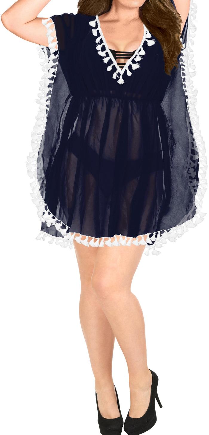 La Leela La Leela Chiffon Open Sides Swimwear Beachwear Bikini Swimsuit Sheer Cover Up Pi