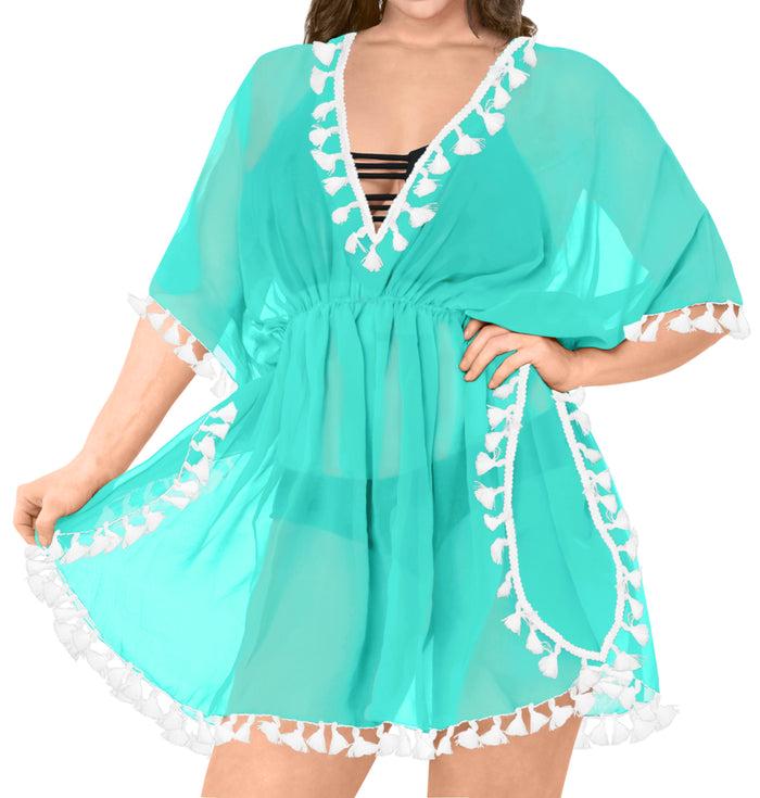 La Leela La Leela Chiffon Open Sides Swimwear Beachwear Bikini Swimsuit Sheer Cover Up Pi