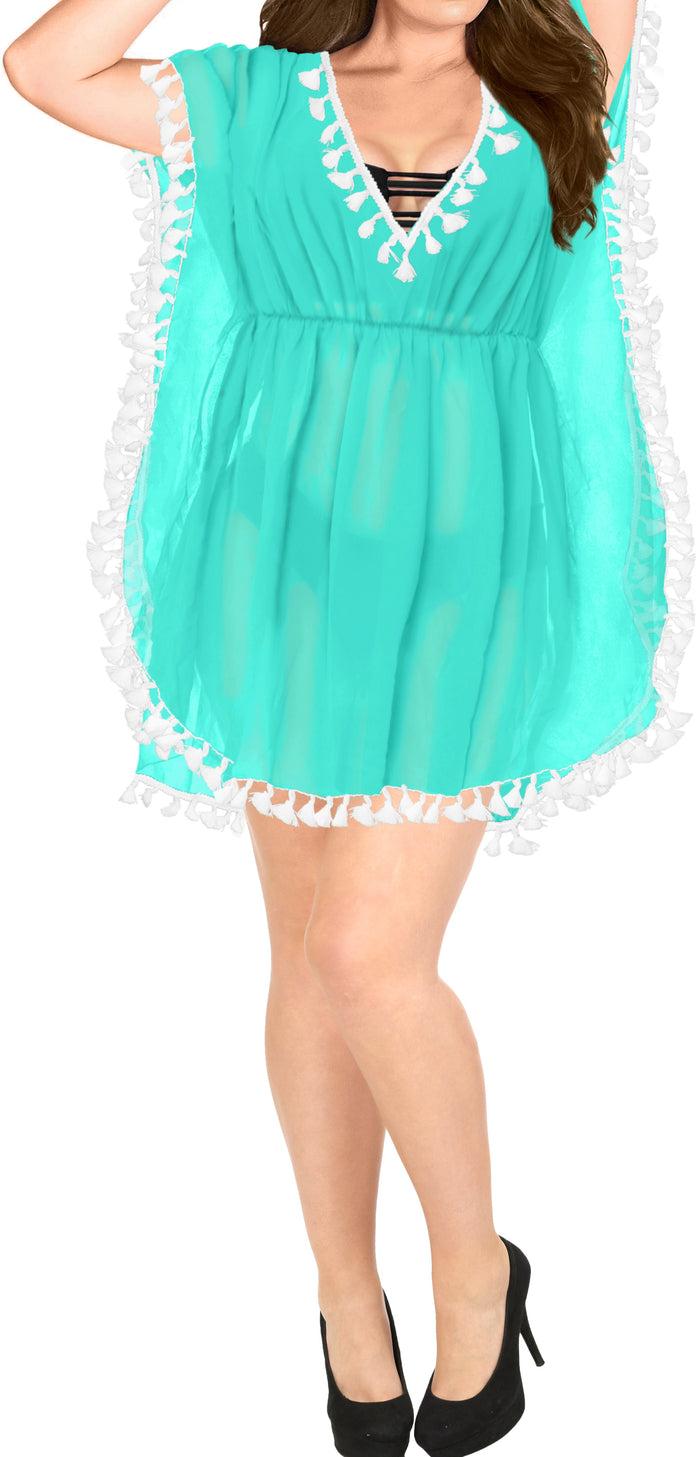 La Leela La Leela Chiffon Open Sides Swimwear Beachwear Bikini Swimsuit Sheer Cover Up Pi