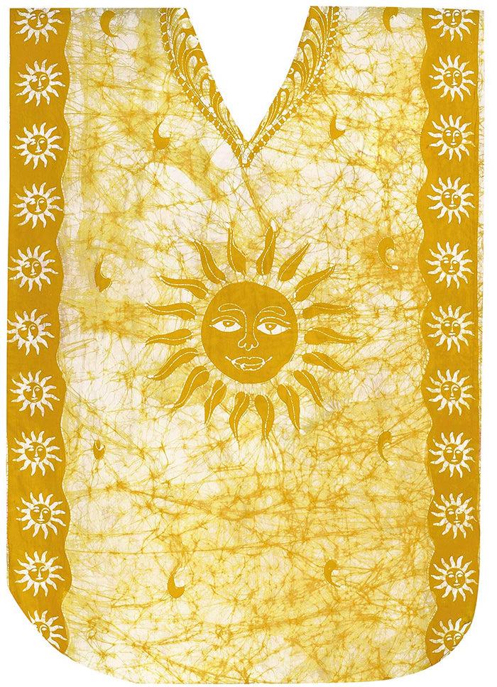 La Leela LA LEELA Cotton Batik 1 Women's Kaftan Nightgown Beachwear Cover Up Style Dress