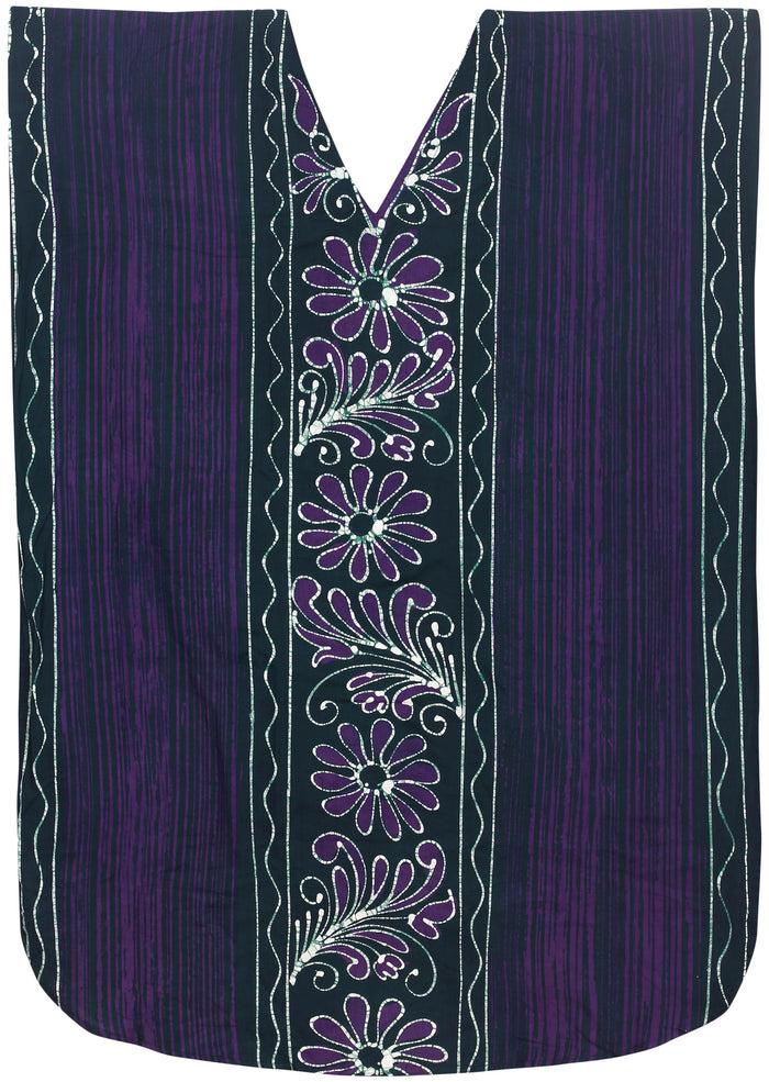 la leela LA LEELA Cotton Batik Floral Printed Women's Kaftan Kimono Summer Beachwear Cover up Dress Green_U911