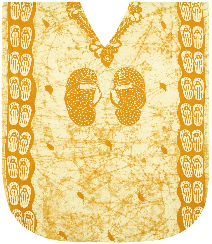 la leela LA LEELA Cotton Batik Printed Women's Kaftan Kimono Summer Beachwear Cover up Dress OSFM 14-18W [L- 2X] Gold_H283