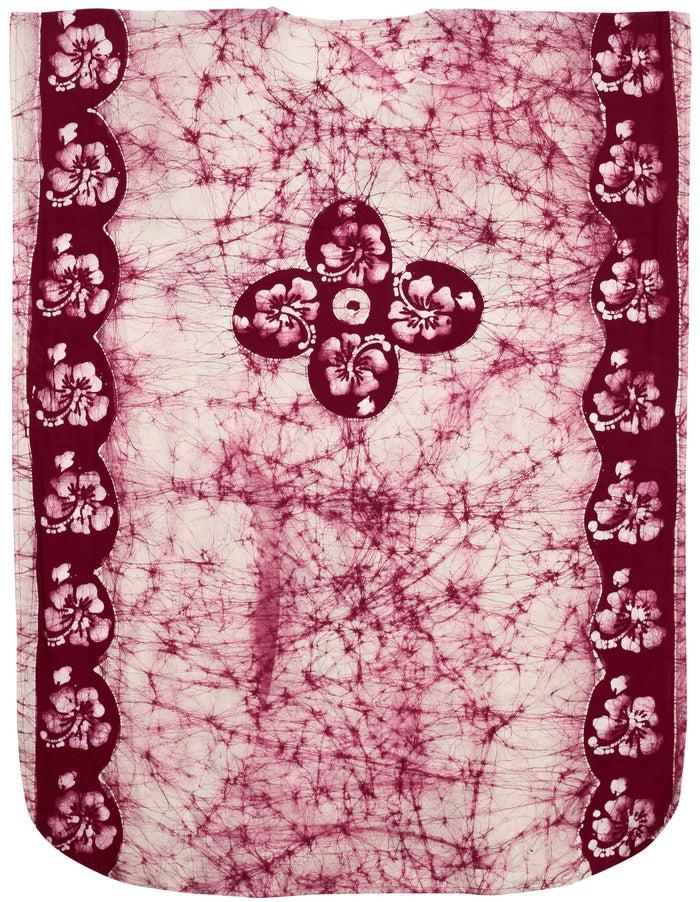 La Leela LA LEELA Cotton Batik Printed Women's Kaftan Kimono Summer Beachwear Cover Up Dress Maroon_X896