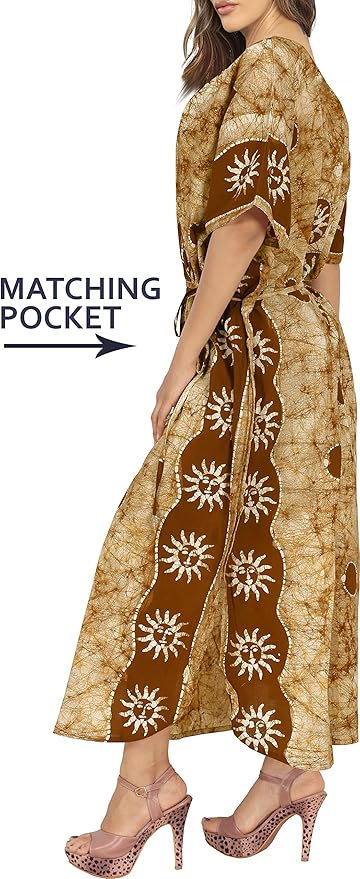 La Leela LA LEELA Cotton Batik Women's Kaftan Nightgown