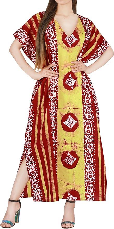 La Leela LA LEELA Cotton Batik Women's Kaftan Nightgown