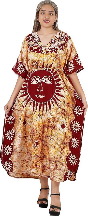 la leela LA LEELA Cotton Batik Women's Kaftan Nightgown