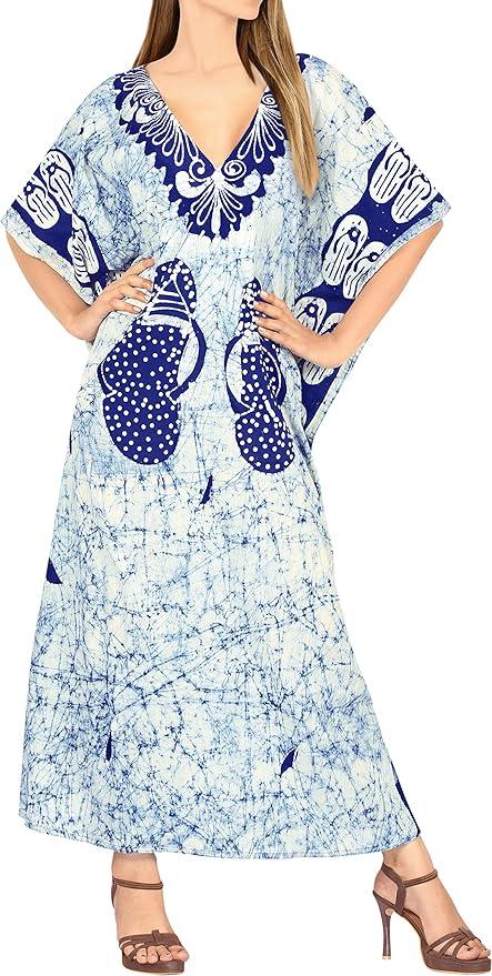 la leela LA LEELA Cotton Batik Women's Kaftan Nightgown la leela LA LEELA Cotton Batik Women's Kaftan Nightgown