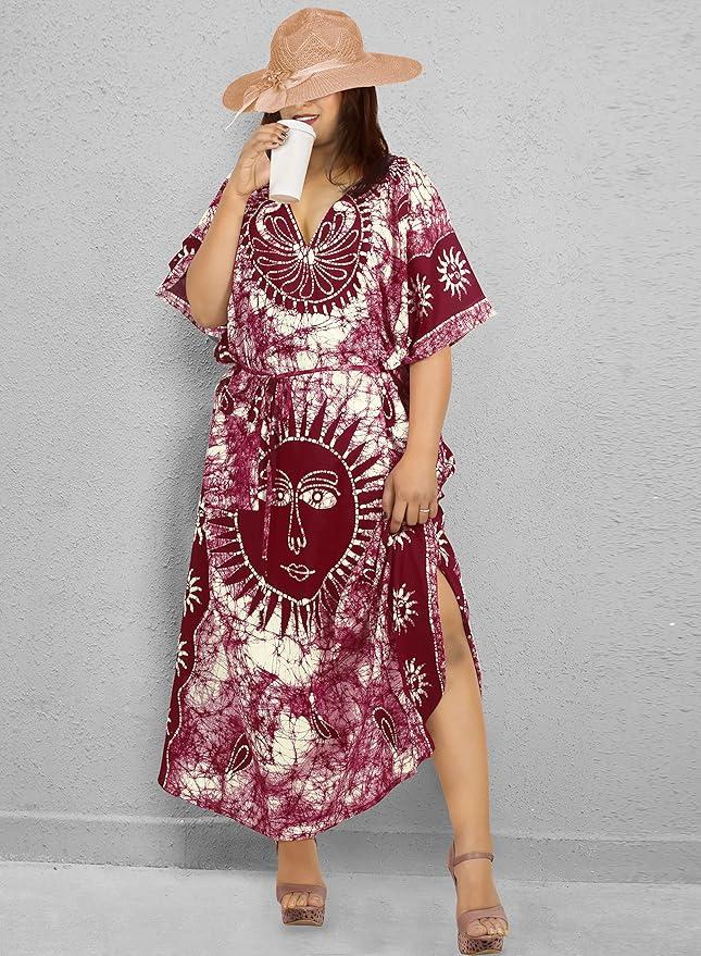 la leela LA LEELA Cotton Batik Women's Kaftan Nightgown