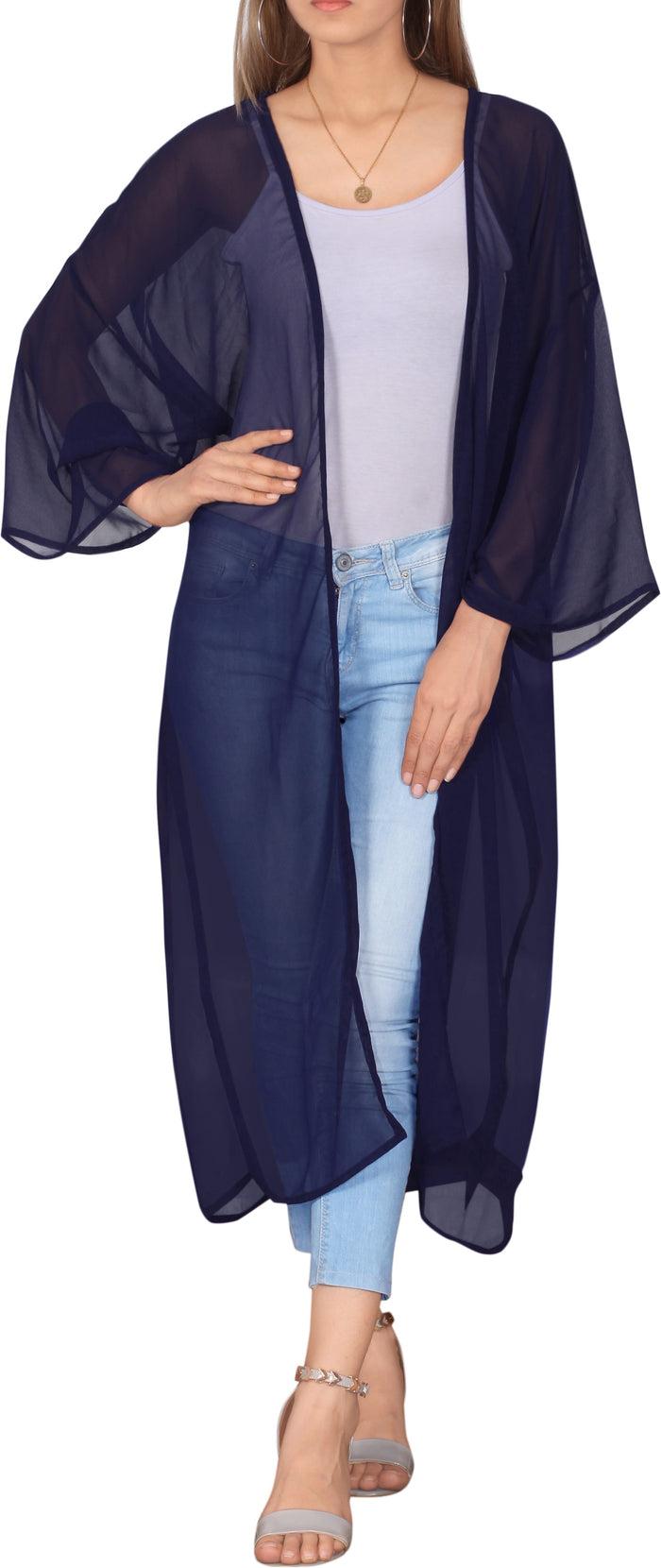 La Leela LA LEELA Cover Ups Beach Bikini Swimwear Swimsuit Kimono Dress Womens Solid