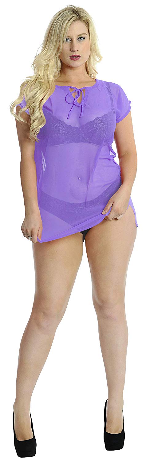 La Leela LA LEELA Cover Ups Beach Bikini Swimwear Swimsuit Kimono Dress Women Solid