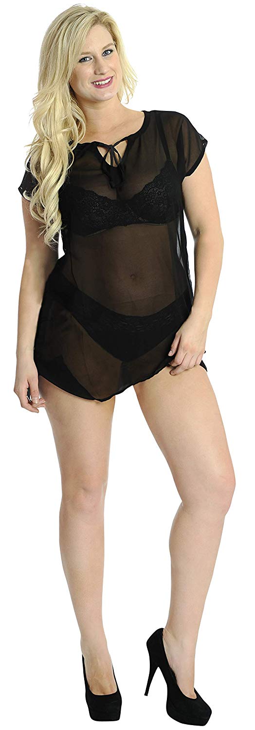 La Leela LA LEELA Cover Ups Beach Bikini Swimwear Swimsuit Kimono Dress Women Solid