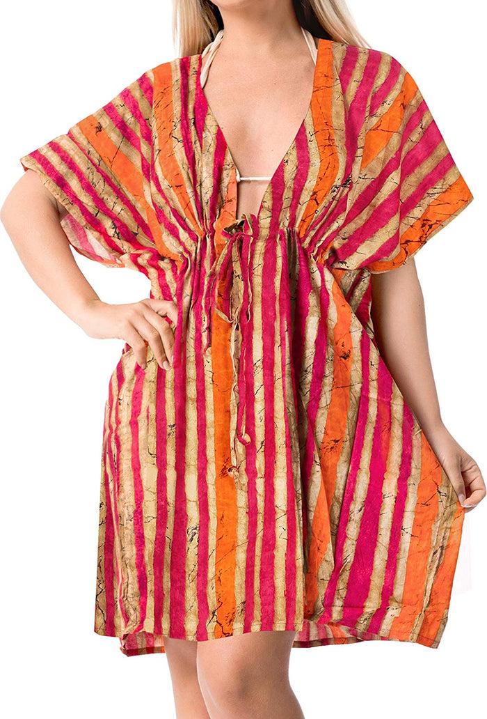 La Leela LA LEELA Cover-ups Beach Bikini Swimwear Swimsuit Caftan Dress Women Printed
