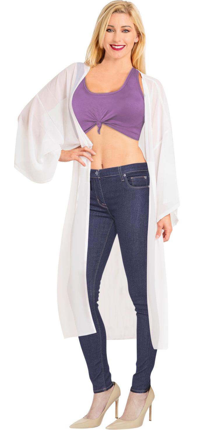 la leela LA LEELA Cover ups Beach Bikini Swimwear Swimsuit Kimono Dress Womens Solid