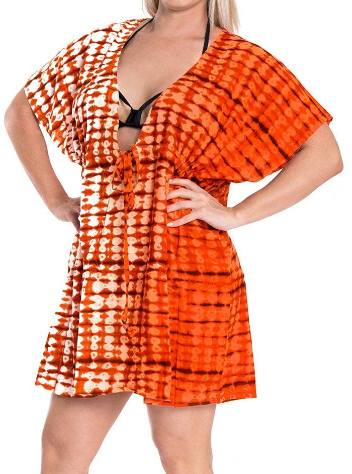La Leela LA LEELA Coverup Beach Bikini Swimwear Swimsuit Caftan Dress Women Printed