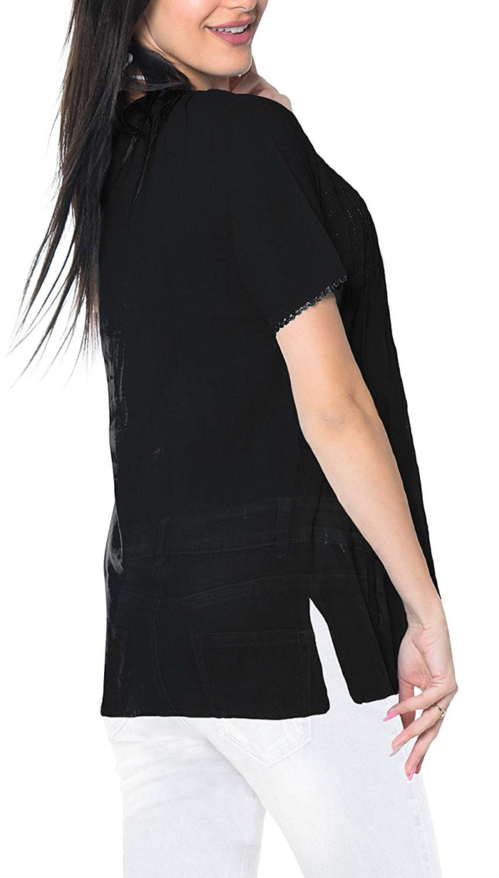 La Leela LA LEELA Coverup Beach Bikini Wear Swimsuit Kaftans Dress Women Embroidery