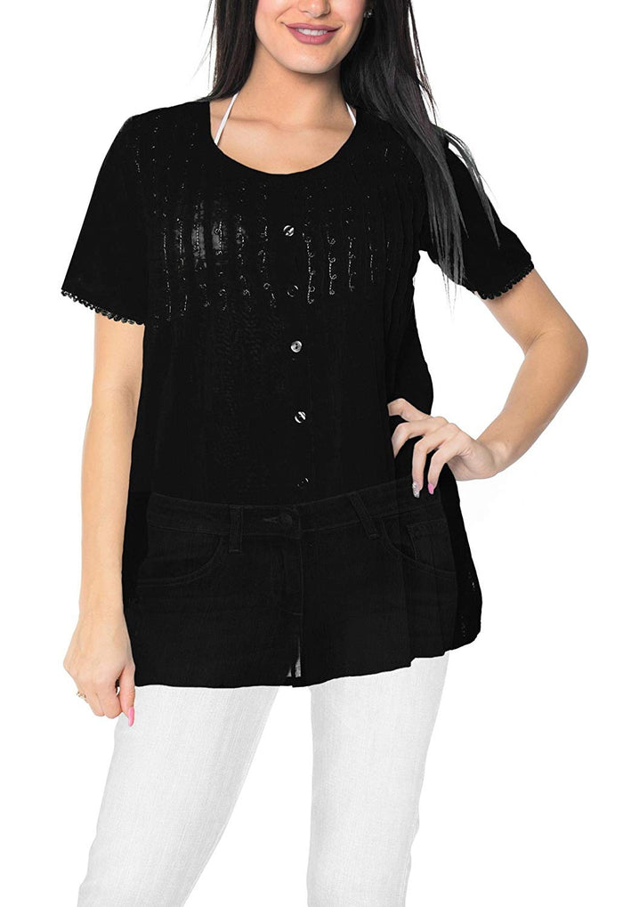 la leela LA LEELA Coverup Beach Bikini wear Swimsuit Kaftans Dress Women Embroidery