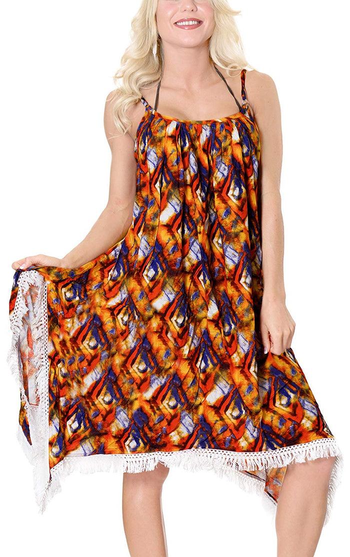 La Leela LA LEELA Coverup Beach Bikini Wear Swimsuit Kimono Summer Dresses Women Printed