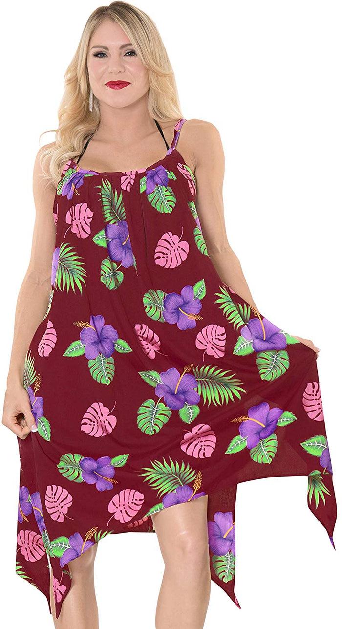 La Leela LA LEELA Coverup Beach Bikini Wear Swimsuit Kimono Summer Dresses Women Printed