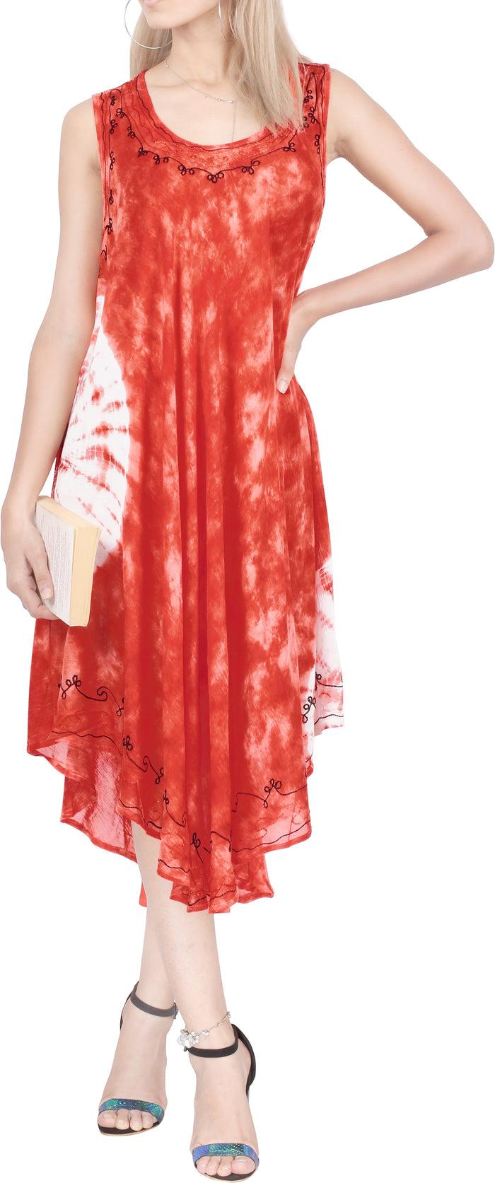 La Leela LA LEELA Floral Caftan Beach Dress Cover Up For Women Orange_Y866 US Size 14 - 2