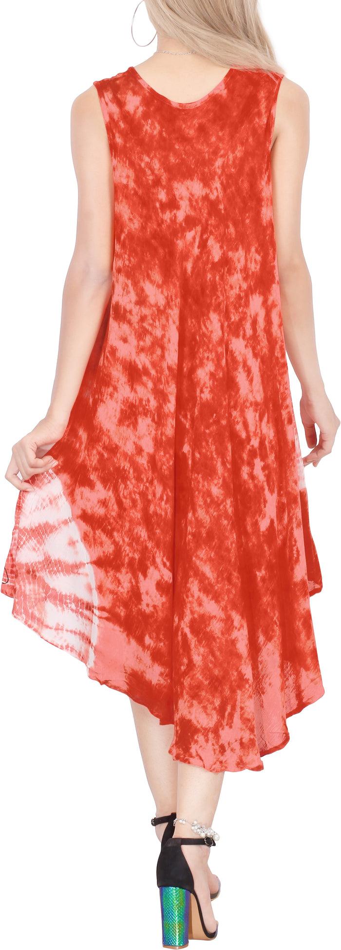La Leela LA LEELA Floral Caftan Beach Dress Cover Up For Women Orange_Y866 US Size 14 - 2