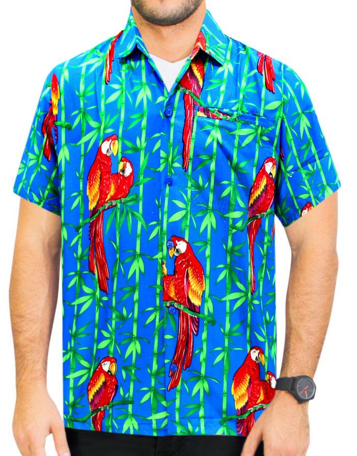 la leela LA LEELA front Men Casual Beach hawaiian Shirt for Aloha Tropical Beach front Short sleeve Blue_W415 la leela LA LEELA front Men Casual Beach hawaiian Shirt for Aloha Tropical Beach front Short sleeve Blue_W415