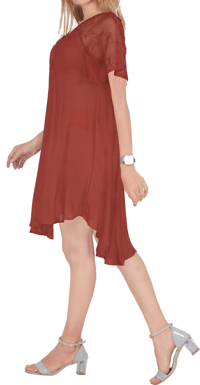 La Leela LA LEELA Girls Rayon Crusie Short Dark Orange US: 14 (L) THRU Plus Size 20W (2X)