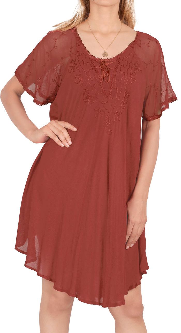 la leela LA LEELA Girls Rayon Crusie Short Dark Orange US: 14 (L) THRU Plus Size 20W (2X)